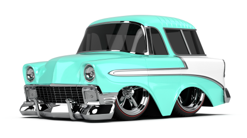 CarTuned S2 1956 Chevy Nomad - Mavi Custom Araba