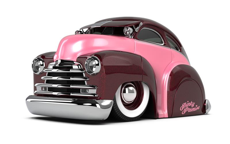 CarTuned S2 1947 Chevy Fleetline - Pembe Lowrider Araba