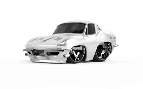 CarTuned S2 1963 Chevy Corvette Stingray - Beyaz Muscle Araba