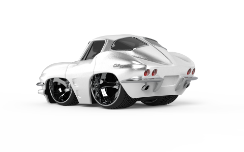CarTuned S2 1963 Chevy Corvette Stingray - Beyaz Muscle Araba