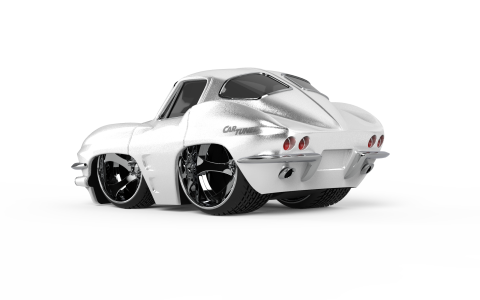 CarTuned S2 1963 Chevy Corvette Stingray - Beyaz Muscle Araba