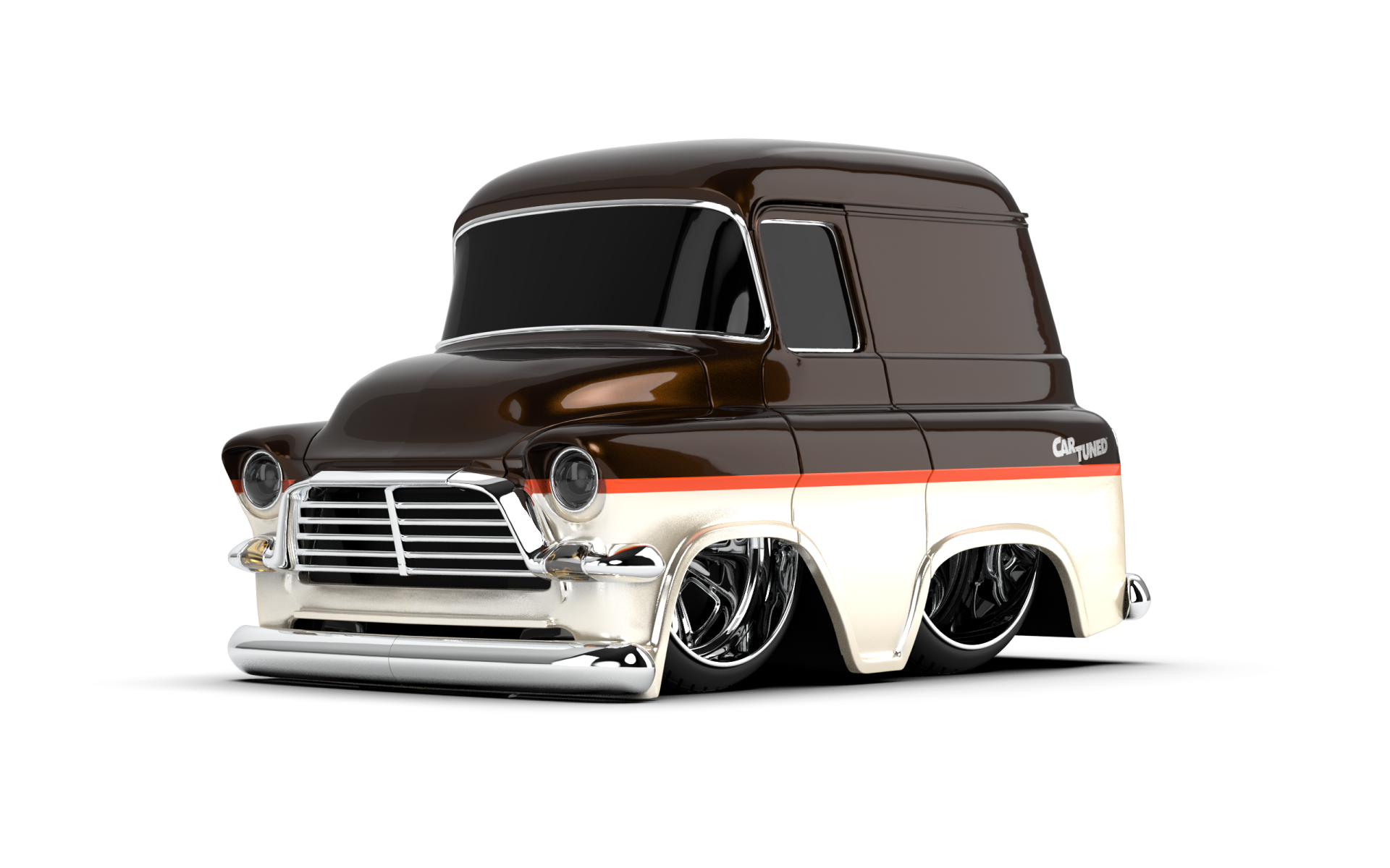 CarTuned S2 1957 GMC Panel Van - Kahverengi Custom Araba