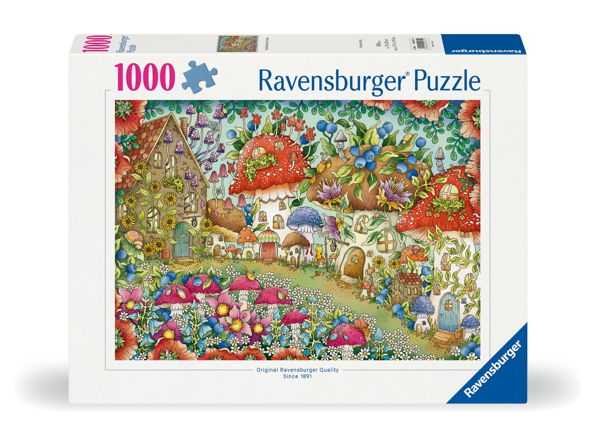 1000p Puzzle Çiçekli Mantar Evler