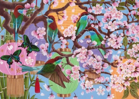 1000p Puzzle Kiraz Çiçekleri