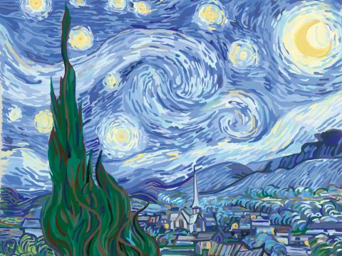 Creart Van Gogh Yıldızlı Gece - Sayılarla Boyama Hobi Seti
