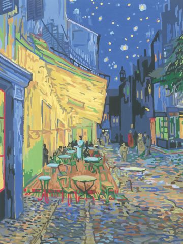 Creart Van Gogh Kafe Terasta Gece - Sayılarla Boyama Hobi Seti