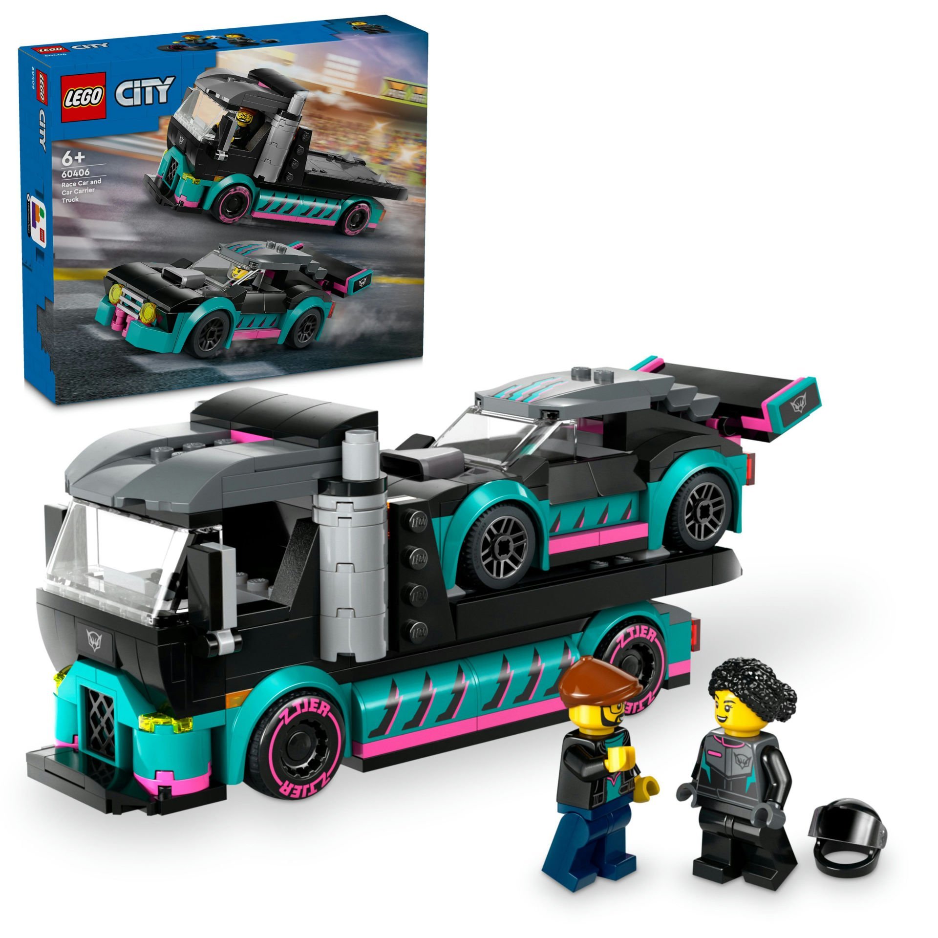 LEGO® City Yarış Arabası ve Araba Taşıyıcı Kamyon 60406