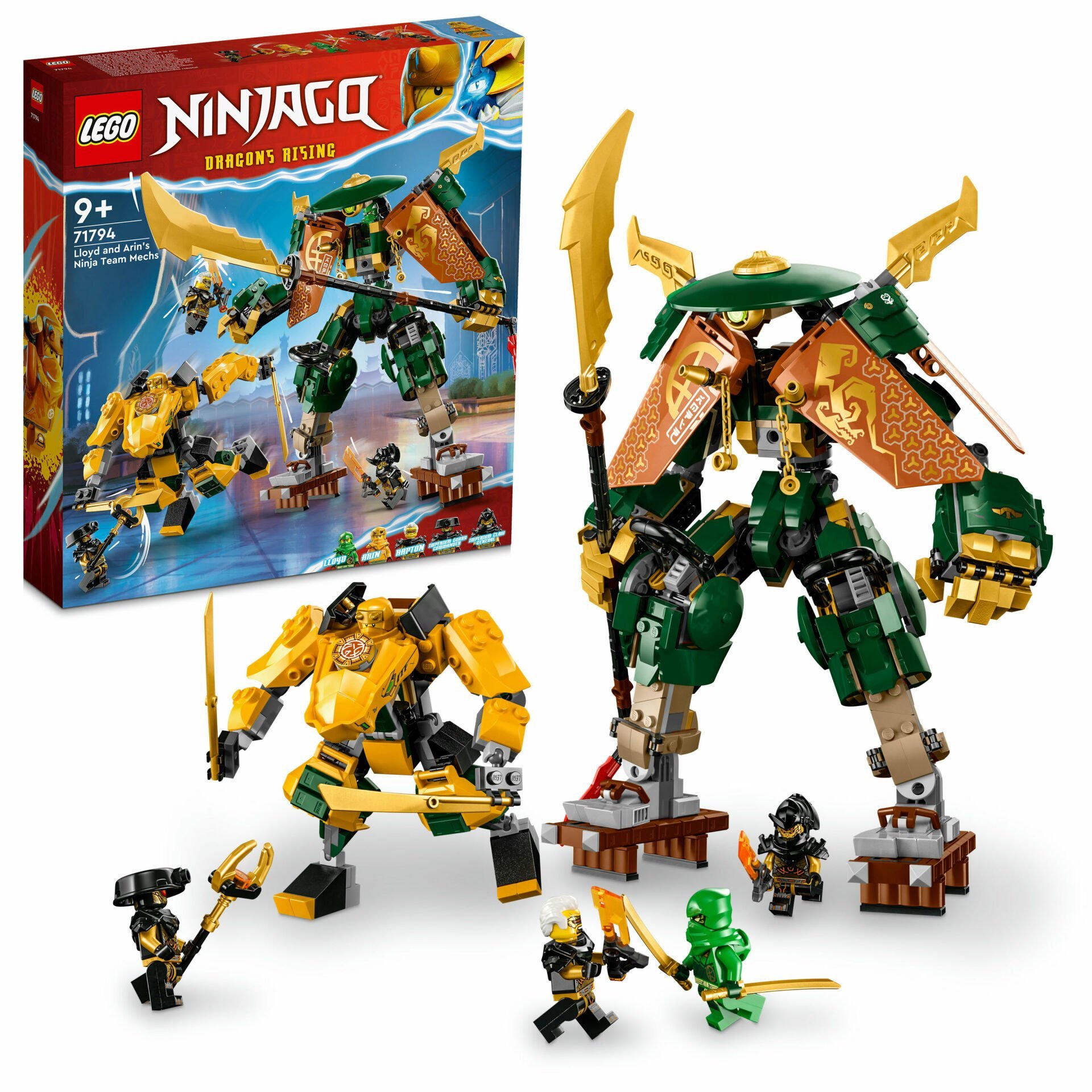 LEGO® NINJAGO® Lloyd ve Arin'in Ninja Ekibi Robotları 71794 Oyuncak Yapım Seti (764 Parça)