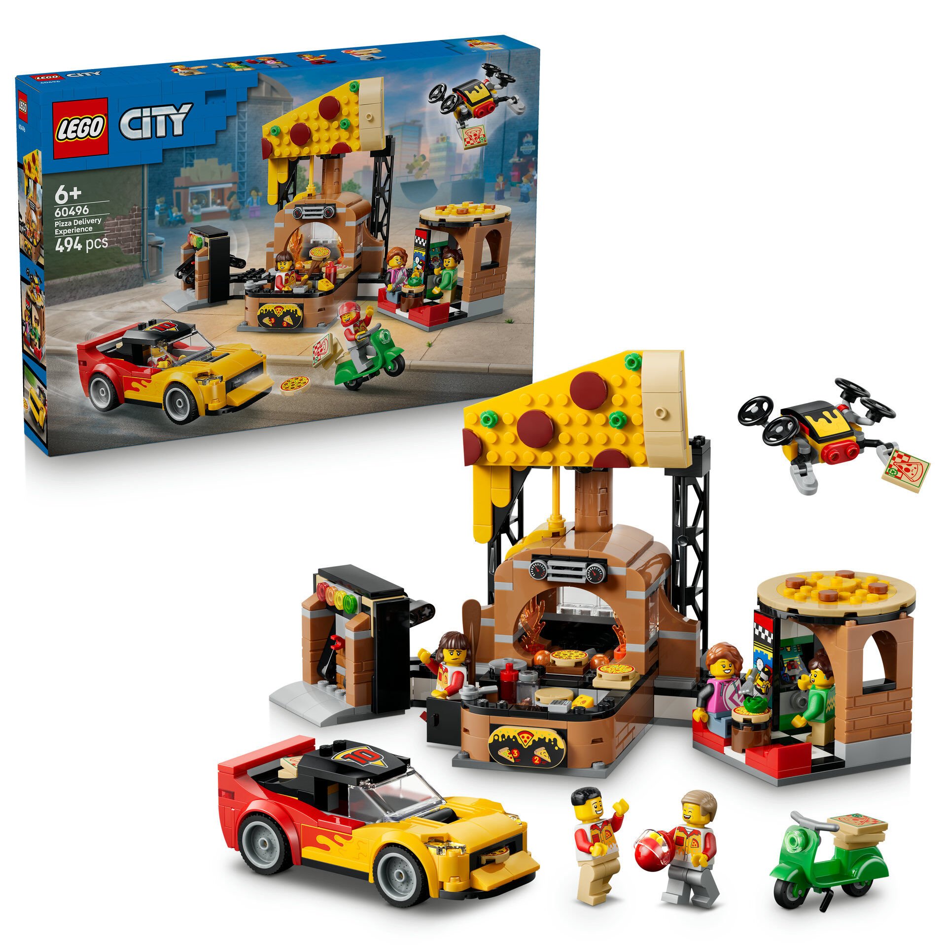 洋楽 of machines LEGO® City Araçlarla Pizza Dağıtım Deneyimi 60496