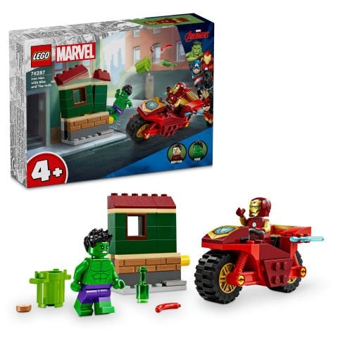 LEGO® Marvel Motosikletli Iron Man ve Hulk Oyun Seti 76287