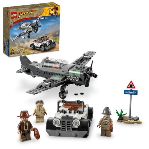 LEGO® Indiana Jones™ Avcı Uçağı Takibi 77012 - İnşa Edilebilen Araba ve Uçak Modelleri ile 3 Minifigür İçeren Yaratıcı Oyuncak Yapım Seti (387 Parça)