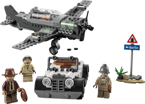 LEGO® Indiana Jones™ Avcı Uçağı Takibi 77012 - İnşa Edilebilen Araba ve Uçak Modelleri ile 3 Minifigür İçeren Yaratıcı Oyuncak Yapım Seti (387 Parça)