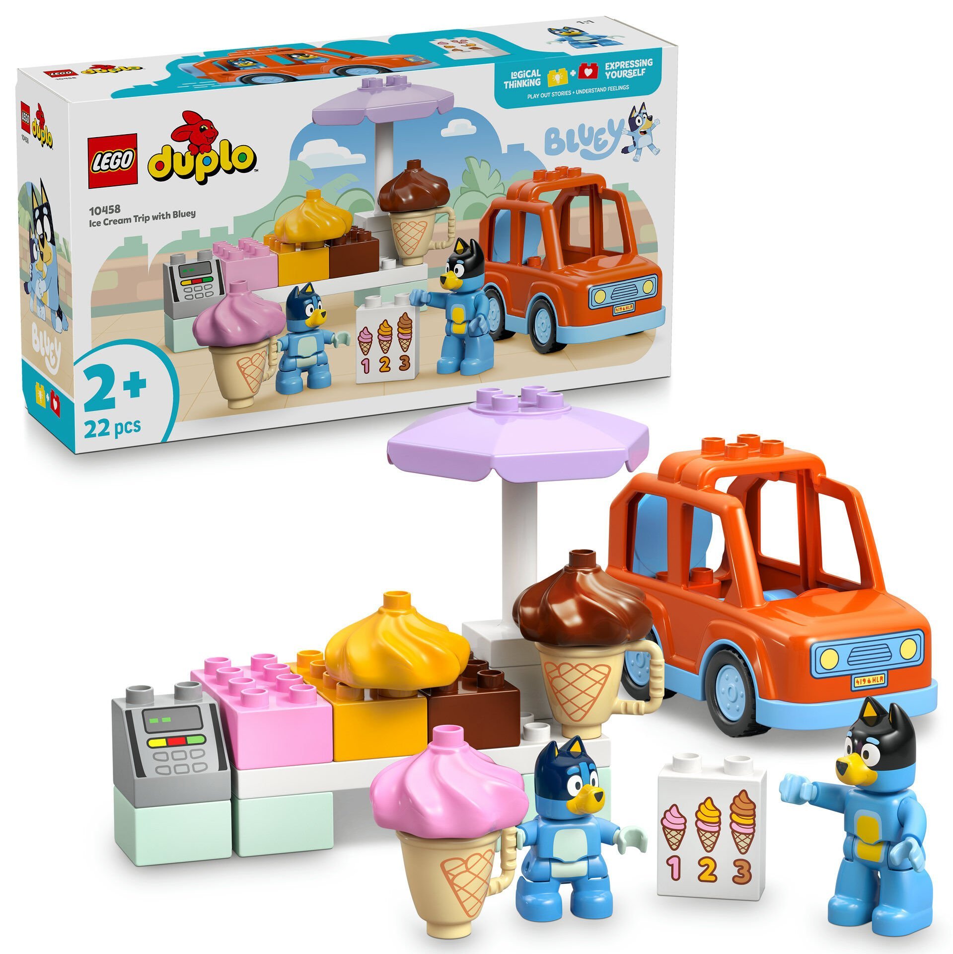 LEGO® DUPLO® Bluey: Bluey ile Dondurma Gezisi Küçük Çocuk Oyuncağı 10458