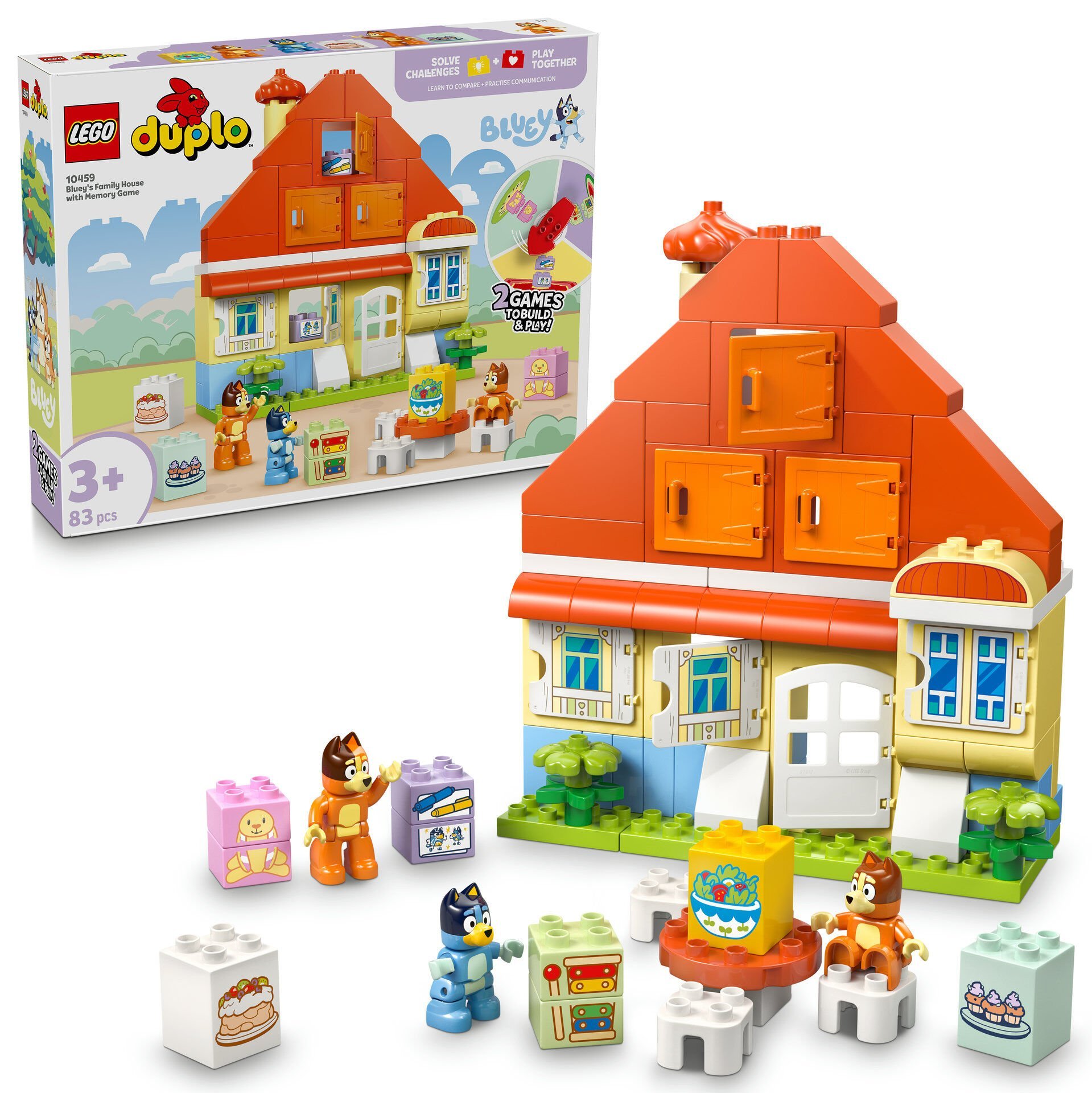 LEGO® DUPLO® Bluey: Bluey Ailesinin Evi ve Hafıza Oyunu İnteraktif Oyuncak 10459