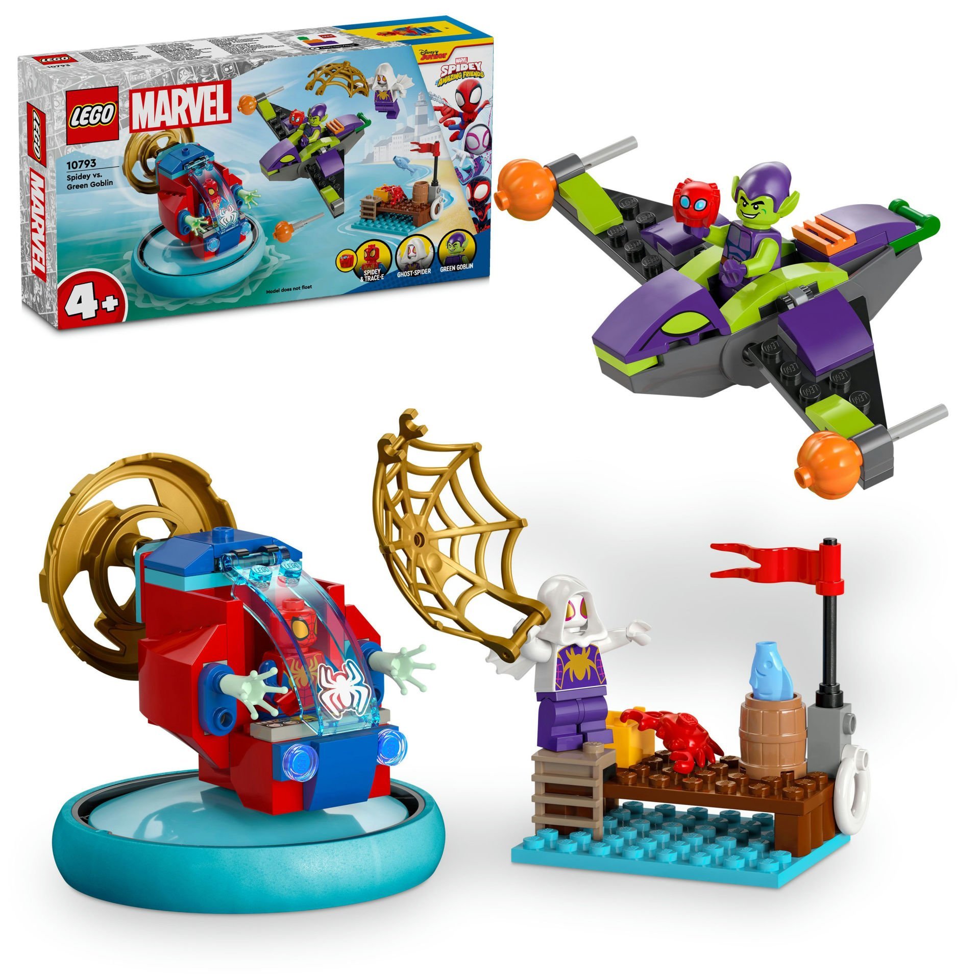 LEGO® 4+ Spidey Green Goblin’e Karşı 10793 -Marvel Örümcek Adam ve Green Goblin Minifigürleri İçeren Yaratıcı Oyuncak Yapım Seti (84 Parça)