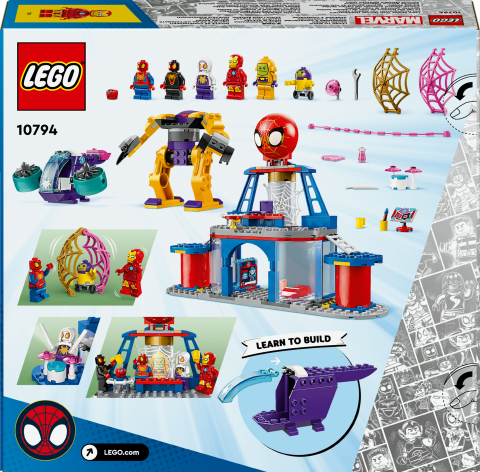 LEGO® 4+ Spidey Takımı Ağ Örücü Karargahı 10794 - 5 Minifigür İçeren Yaratıcı Oyuncak Yapım Seti (193 Parça)