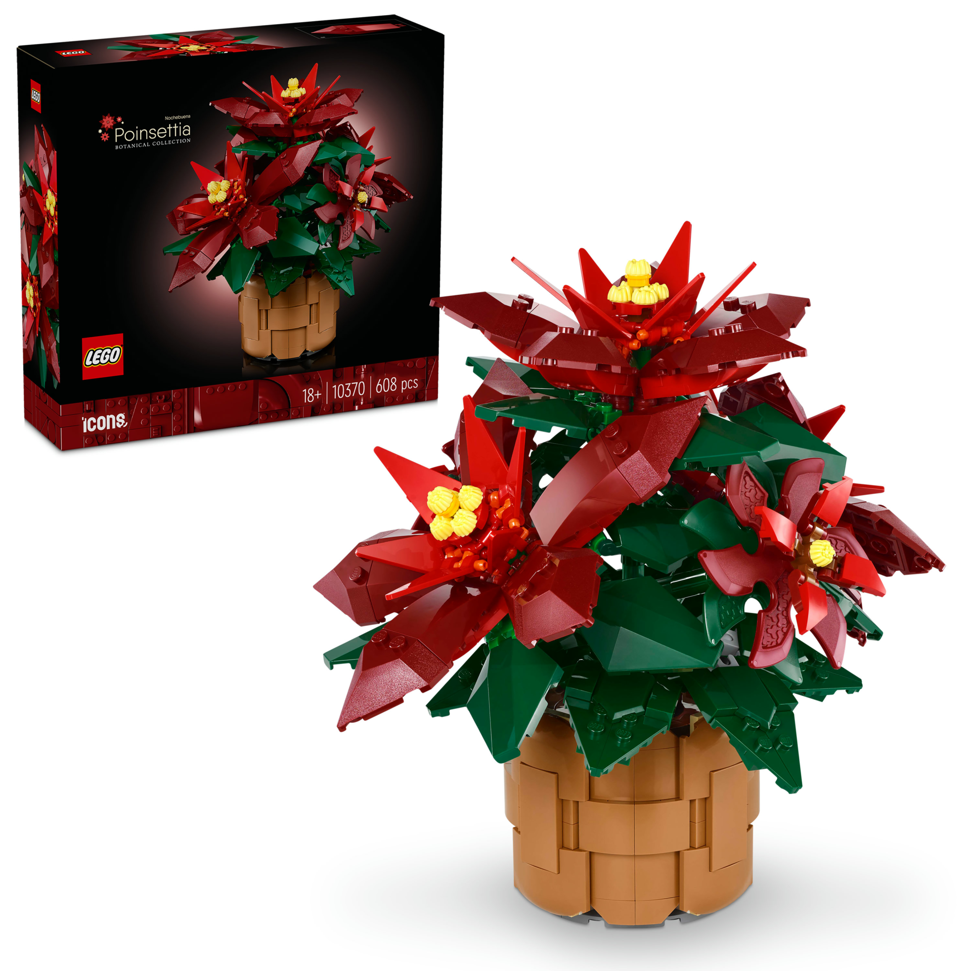 LEGO® Icons Ponsetya Dekoratif Bitki Yapım Seti 10370