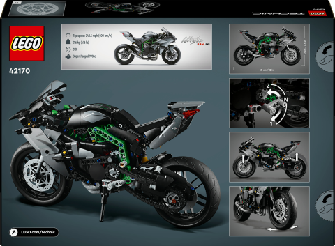 LEGO® Technic Kawasaki Ninja H2R Motosiklet 42170 - Koleksiyonluk Yaratıcı Oyuncak Model Yapım Seti (643 Parça)