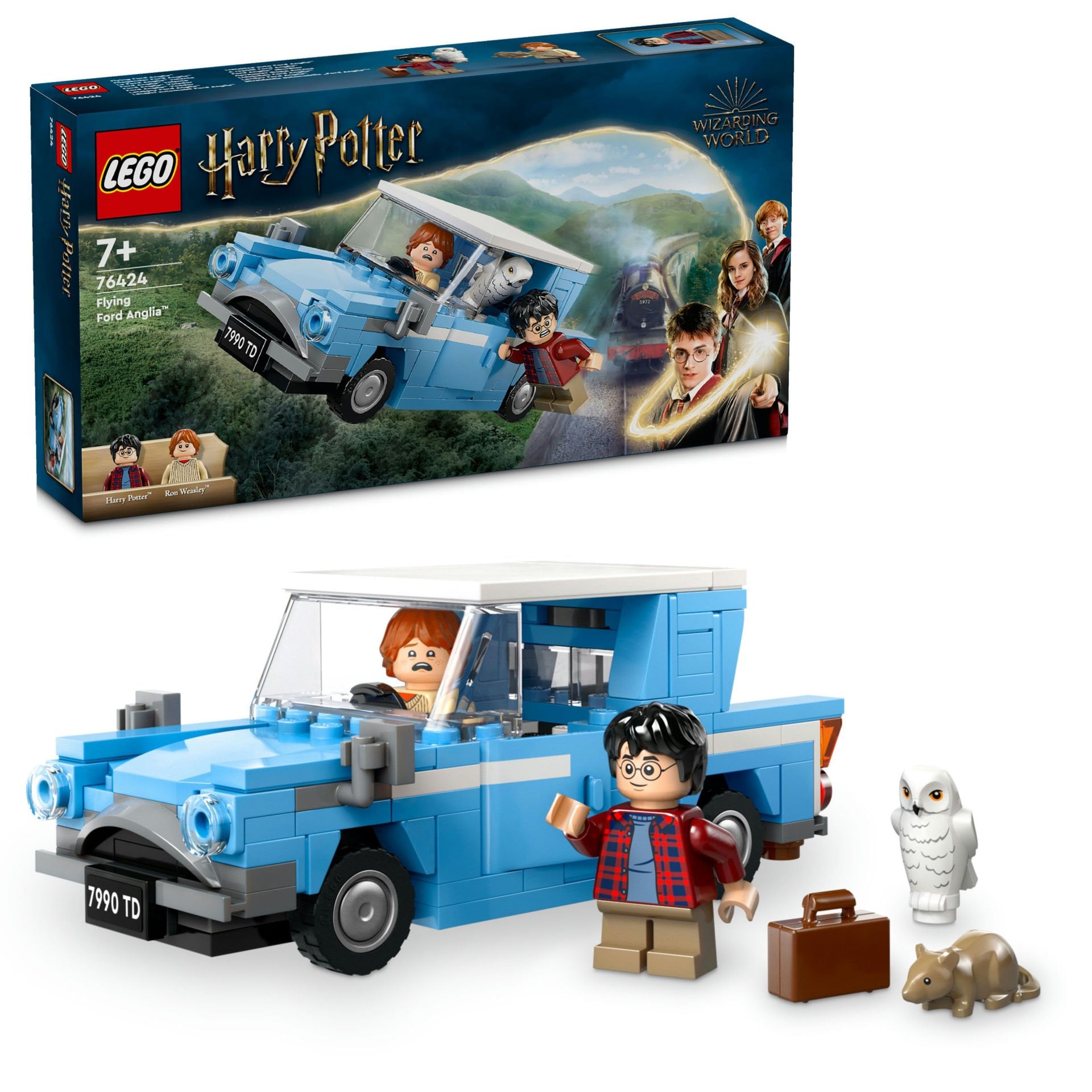 LEGO® Harry Potter™ Uçan Ford Anglia™ 76424 - Harry Potter Hayranları için Harry Potter ve Ron Weasley™ Minifigürü İçeren Koleksiyonluk Yaratıcı Oyuncak Yapım Seti (165 Parça)