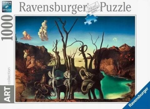 1000p Puzzle Dali Filleri Yansıtan Kuğular
