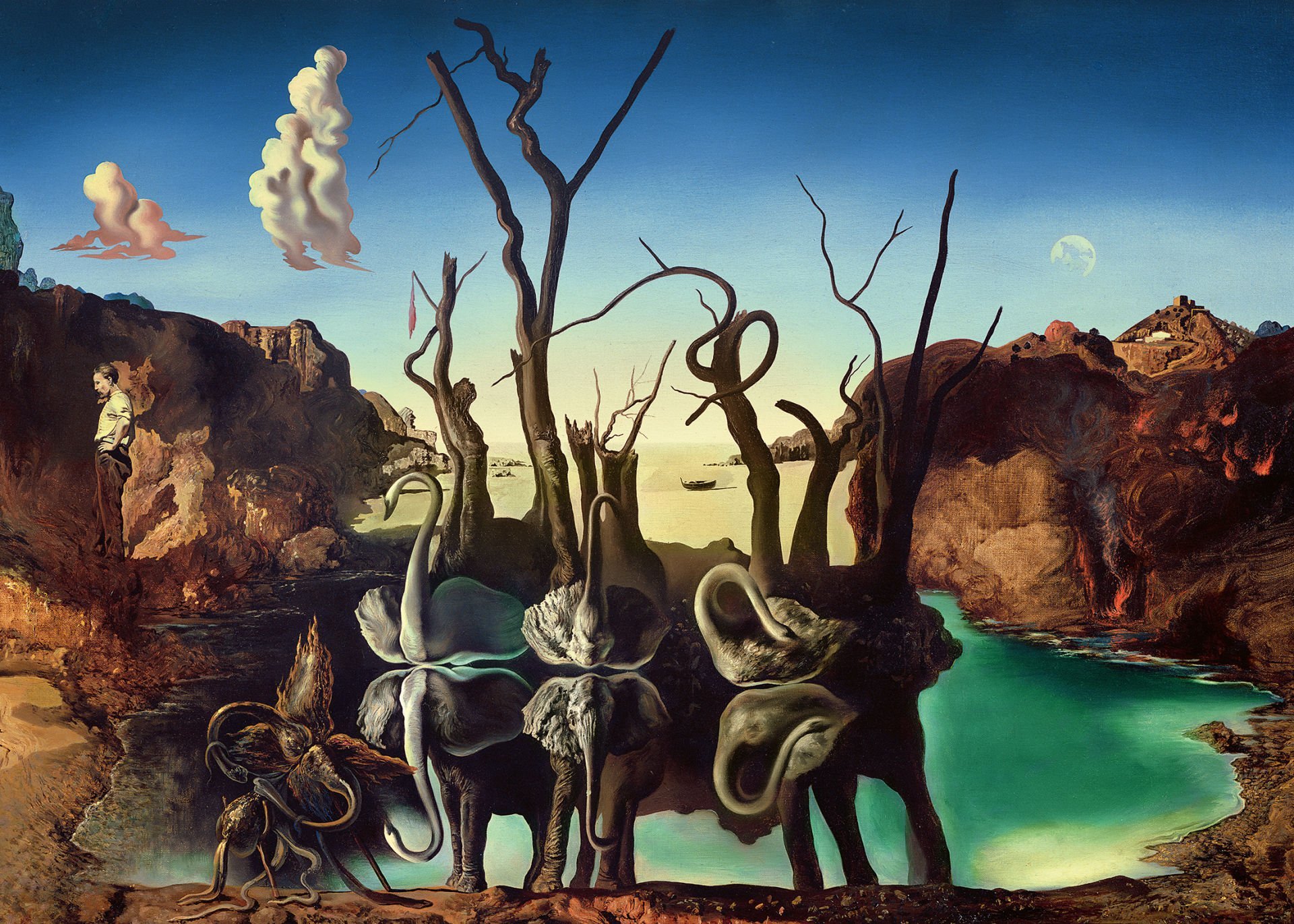 1000p Puzzle Dali Filleri Yansıtan Kuğular