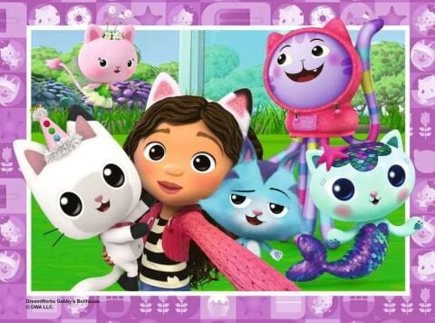4 Puzzle Tek Kutuda Gabby's Dollhouse 12/16/20/24