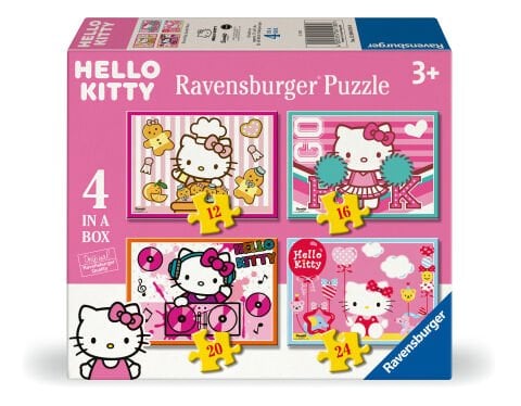 4 Puzzle Tek Kutuda Hello Kitty 12/16/20/24