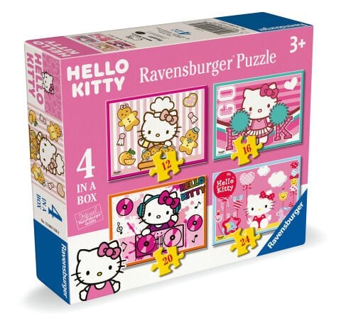 4 Puzzle Tek Kutuda Hello Kitty 12/16/20/24
