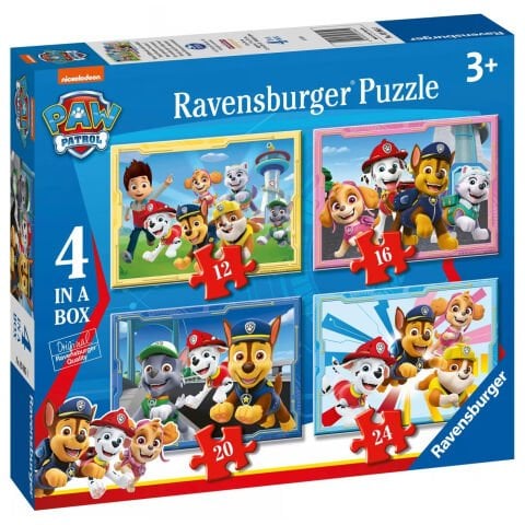 4 Puzzle Tek Kutuda Paw Patrol 12/16/20/24