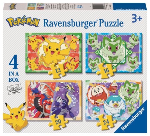 4 Puzzle Tek Kutuda Pokemon 12/16/20/24