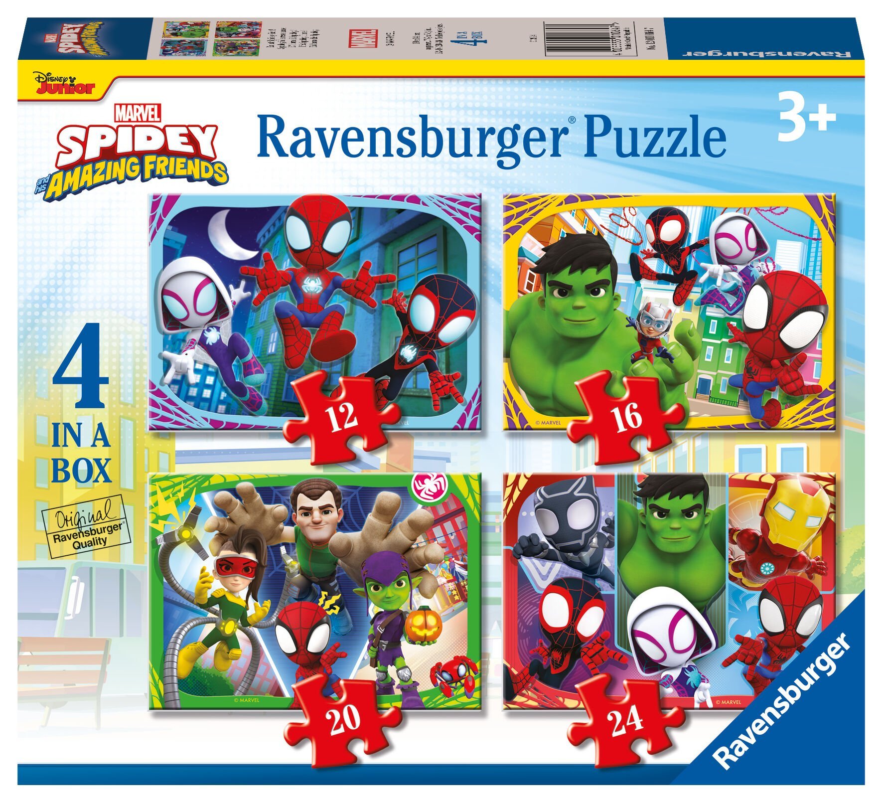 4 Puzzle Tek Kutuda Spidey 12/16/20/24