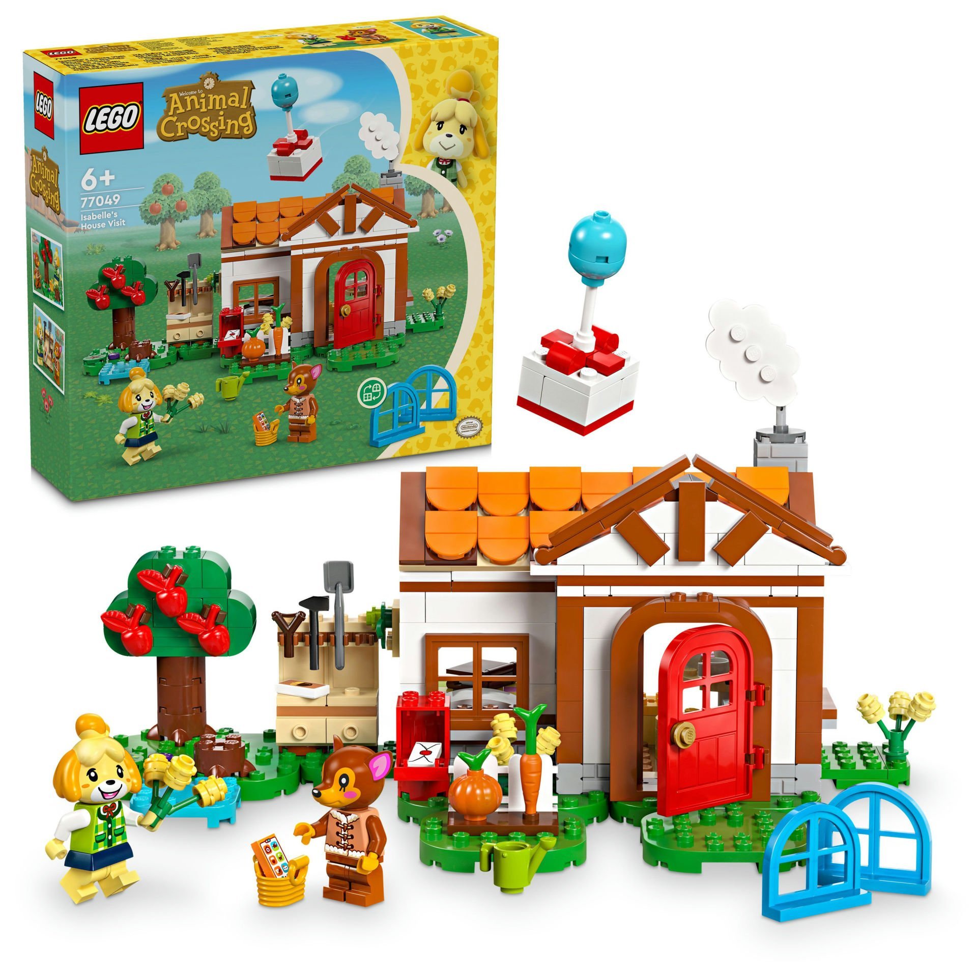 LEGO® Animal Crossing™ Isabelle Ev Ziyaretinde 77049 - 6 Yaş ve Üzeri Çocuklar için İnşa Edilebilen Yaratıcı Oyuncak Yapım Seti (389 Parça)