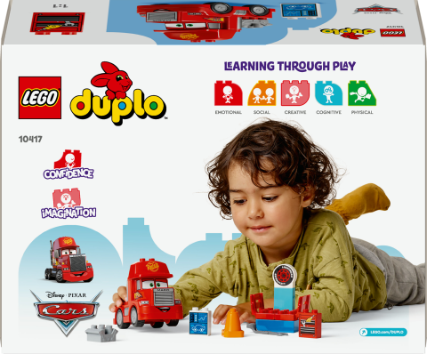 LEGO® DUPLO® | Disney ve Pixar Arabalar Mack Yarışta 10417 - 2 Yaş ve Üzeri Çocuklar için Eğitici Oyuncak Yapım Seti (14 Parça)