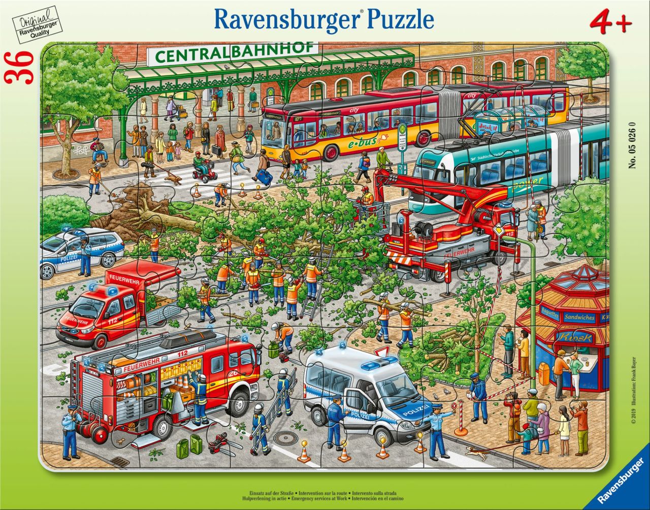 36 Parçalı Büyük Çerçeveli Puzzle Sokakta Taşıtlar
