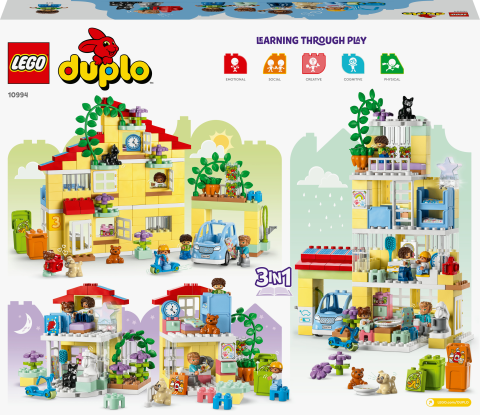 LEGO® DUPLO® Kasabası 3’ü 1 Arada Aile Evi 10994 Oyuncak Yapım Seti (218 Parça)