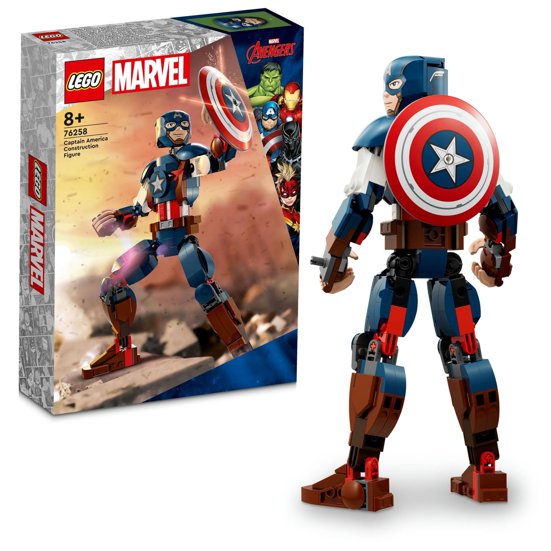 LEGO® Marvel Kaptan Amerika Yapım Figürü 76258 Oyuncak Yapım Seti (310 Parça)