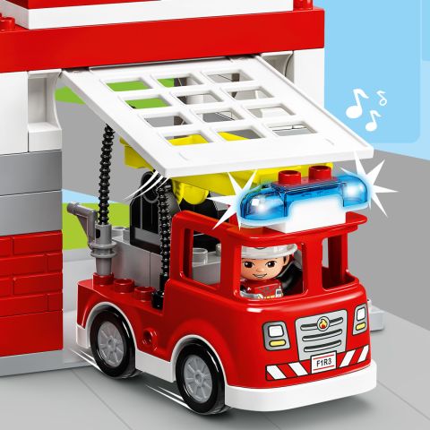 LEGO® DUPLO® Kurtarma İtfaiye Merkezi ve Helikopter 10970 - 2 Yaş ve Üzeri için İtfaiye Kamyonu ve Helikopter İçeren Oyuncak Yapım Seti