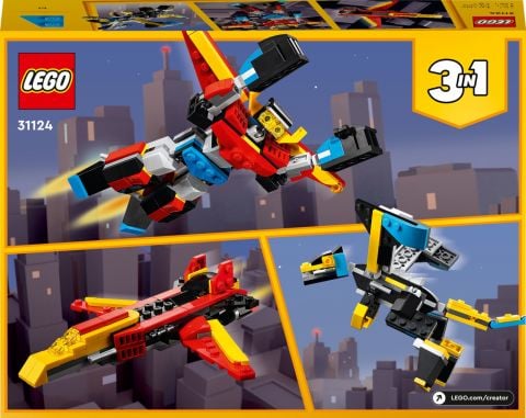 LEGO® Creator 3’ü 1 Arada Süper Robot 31124 - 7 Yaş ve Üzeri için Oyuncak Robot, Jet Uçağı ve Ejderha Modeli İçeren Oyuncak Yapım Seti