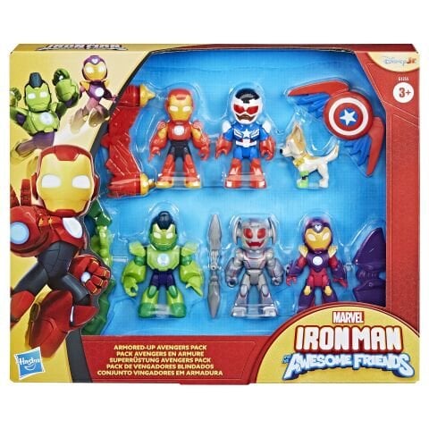 Marvel Iron Man and his Awesome Friends Zırhlı Avengers Paketi Aksiyon Figürü Seti