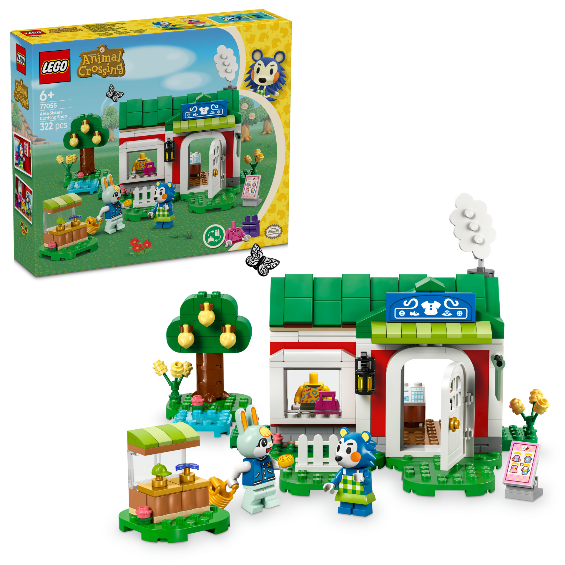 LEGO® Animal Crossing™ Able Sisters Giyim Mağazası Rol Yapma Yapım Seti 77055