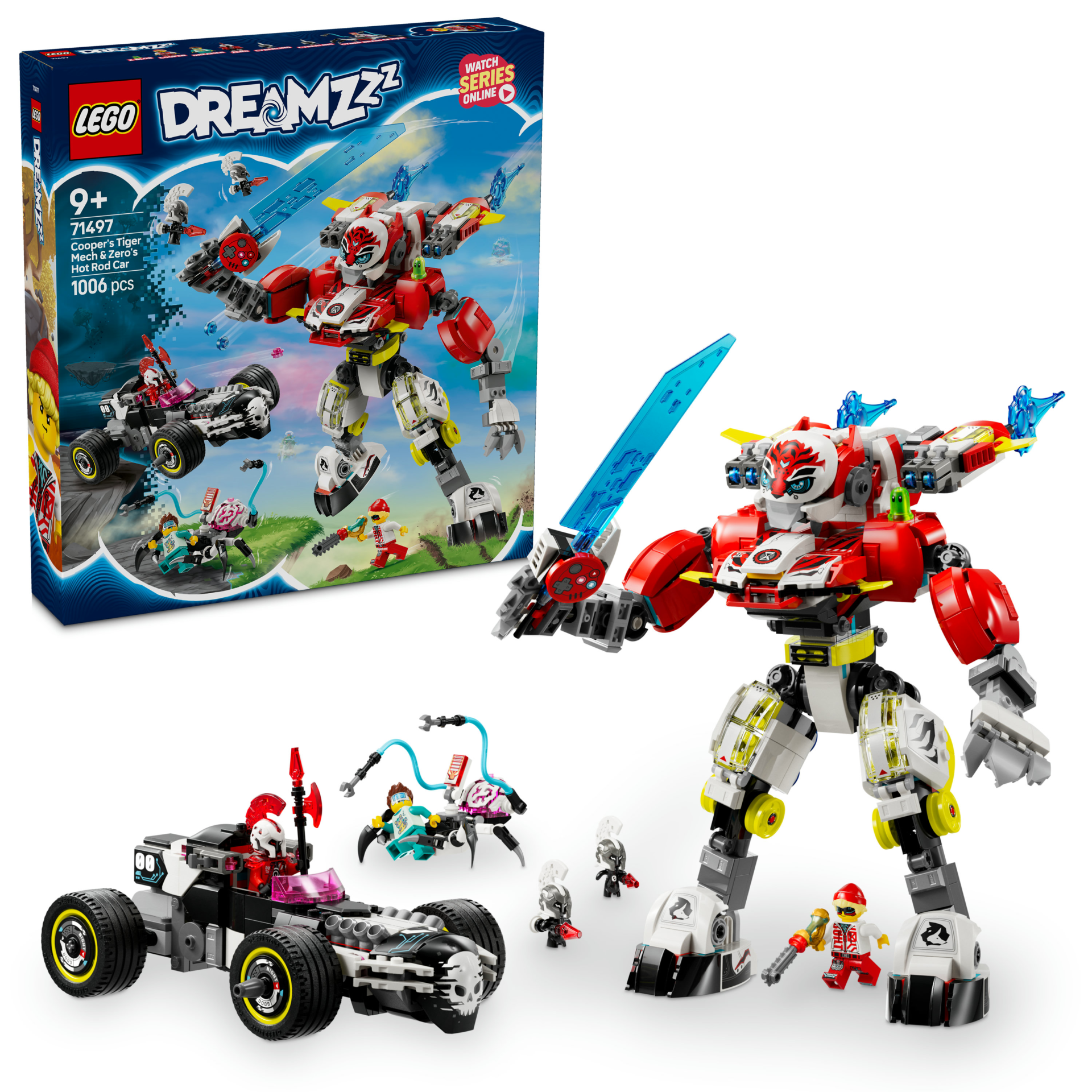 LEGO® DREAMZzz™ Cooper'ın Kaplan Robotu ve Zero'nun Hot Rod Arabası Oyuncağı 71497