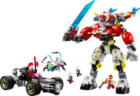 LEGO® DREAMZzz™ Cooper'ın Kaplan Robotu ve Zero'nun Hot Rod Arabası Oyuncağı 71497
