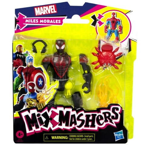 MixMashers Marvel Miles Morales Spider-Man Karıştır ve Eşleştir Aksiyon Figürü ve Aksesuarları