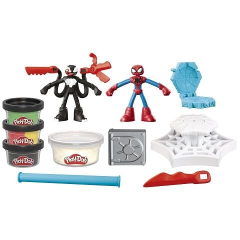Play-Doh Marvel Spider-Man Fırlat ve İkiye Böl Kapışması Oyun Seti