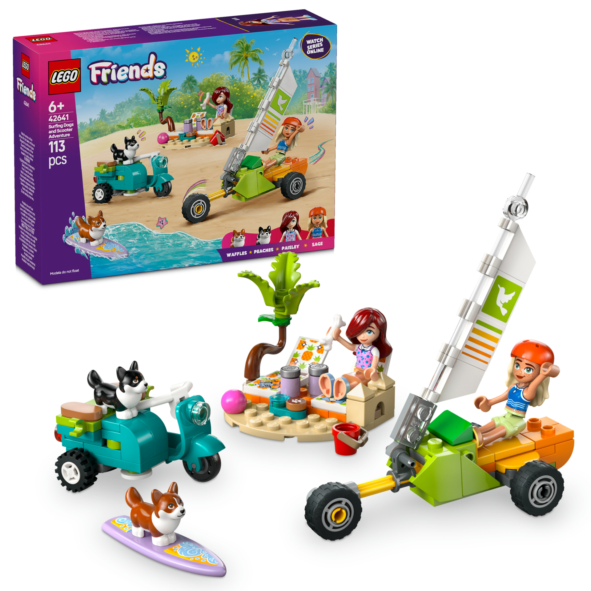 LEGO® Friends Sörfçü Köpekler ve Scooter Macerası Yapım Oyuncağı 42641