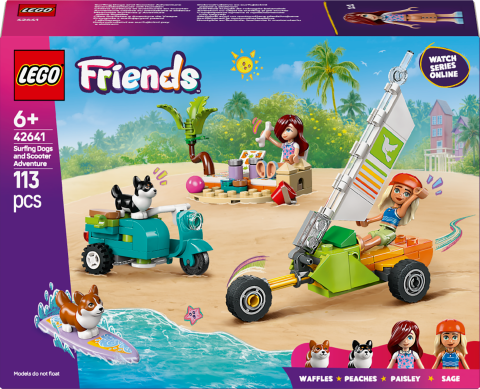 LEGO® Friends Sörfçü Köpekler ve Scooter Macerası Yapım Oyuncağı 42641