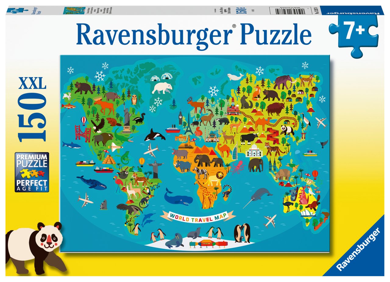 Ravensburger 150 Parçalı Puzzle Hayvanlı Harita