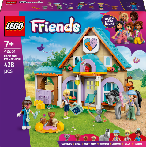 LEGO® Friends At ve Evcil Hayvan Veteriner Kliniği Rol Yapma Oyuncağı 42651