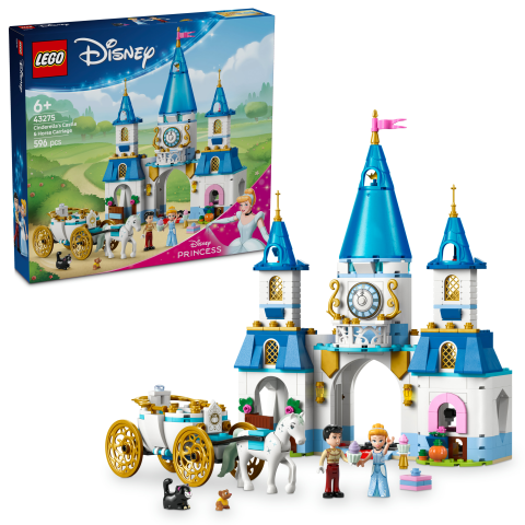 LEGO® ǀ Disney Princess Sindirella’nın Şatosu ve At Arabası Yapım Seti 43275