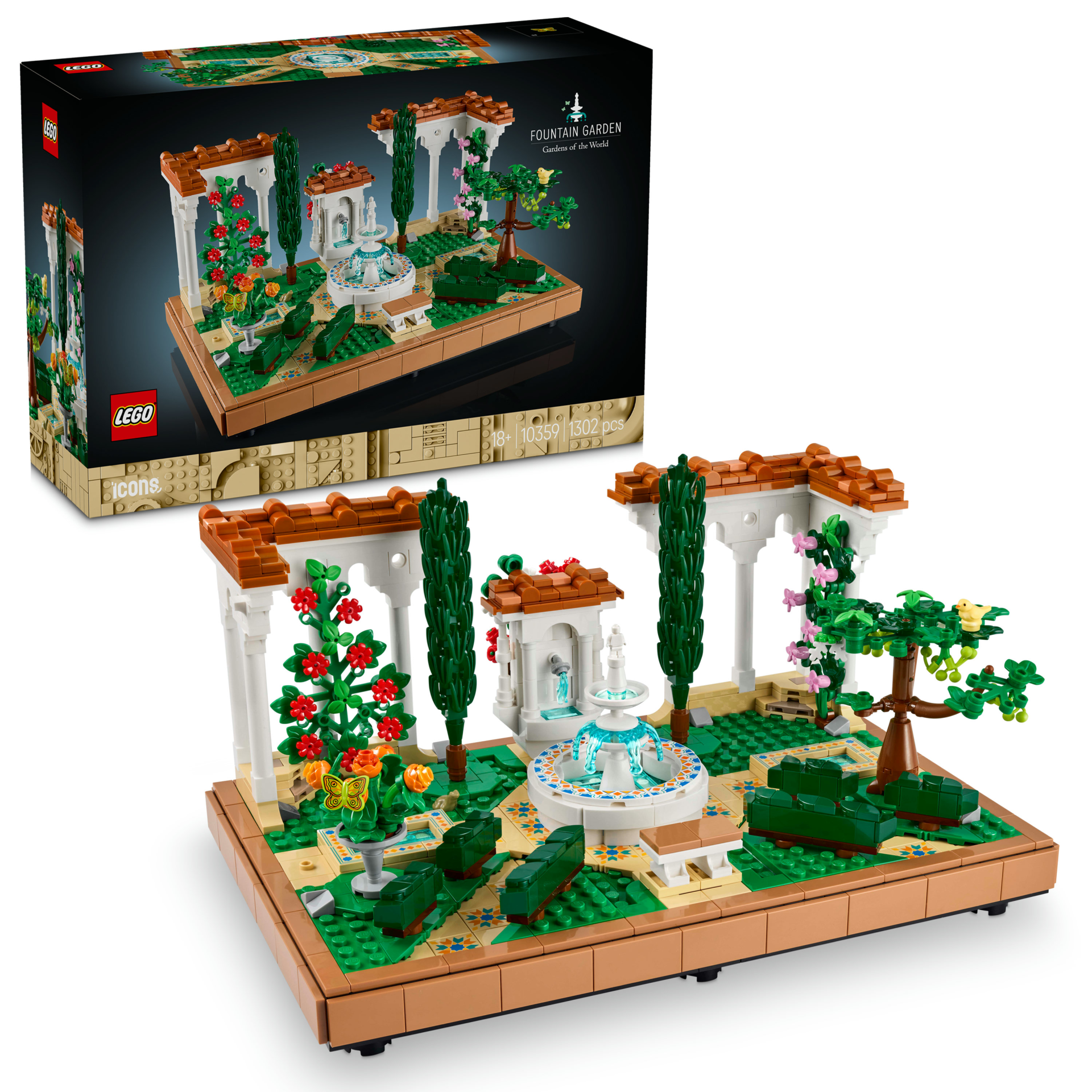 LEGO® Icons Fıskiyeli Bahçe Yetişkinler için Ev ve Ofis Dekoru Yapım Seti 10359